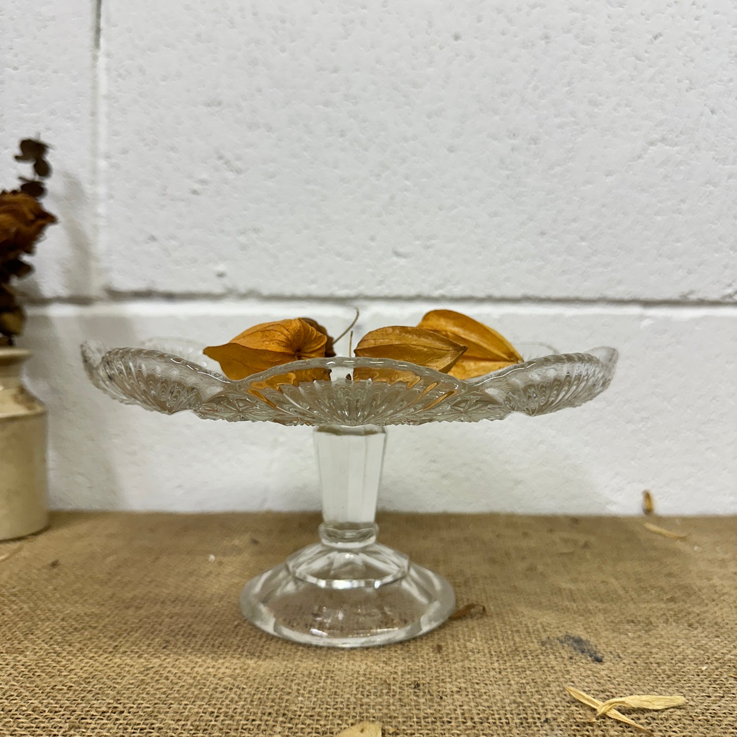 Vintage Pressed Glass Cake Stand