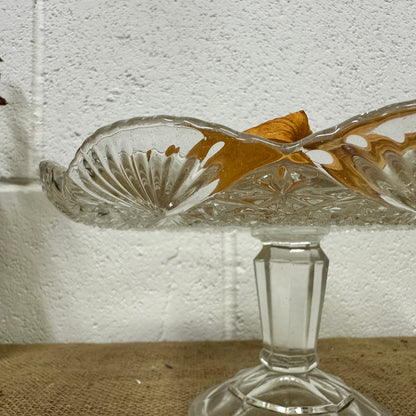 Vintage Pressed Glass Cake Stand
