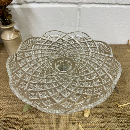 Vintage Pressed Glass Cake Stand
