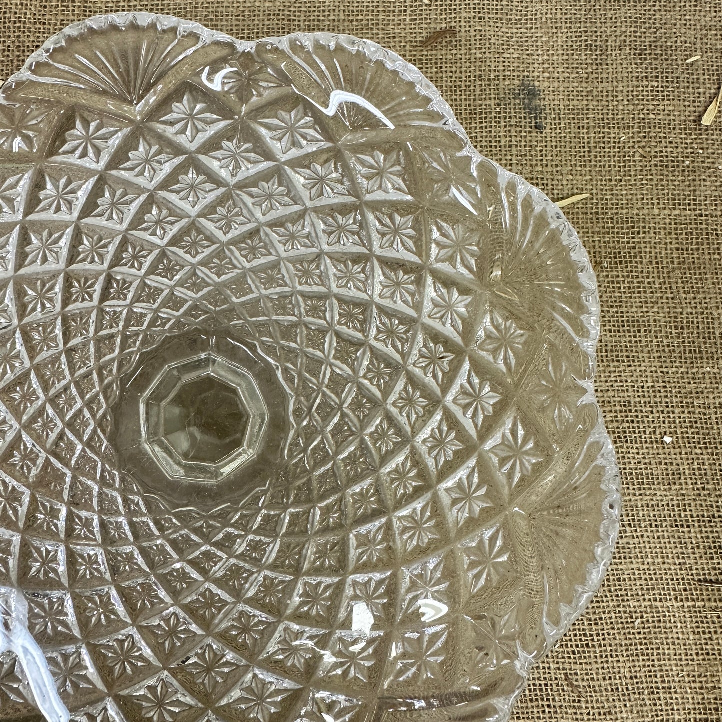 Vintage Pressed Glass Cake Stand