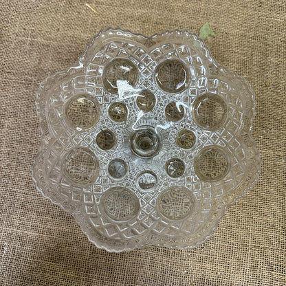 Ruffled Edge Glass Cake Stand Bowl