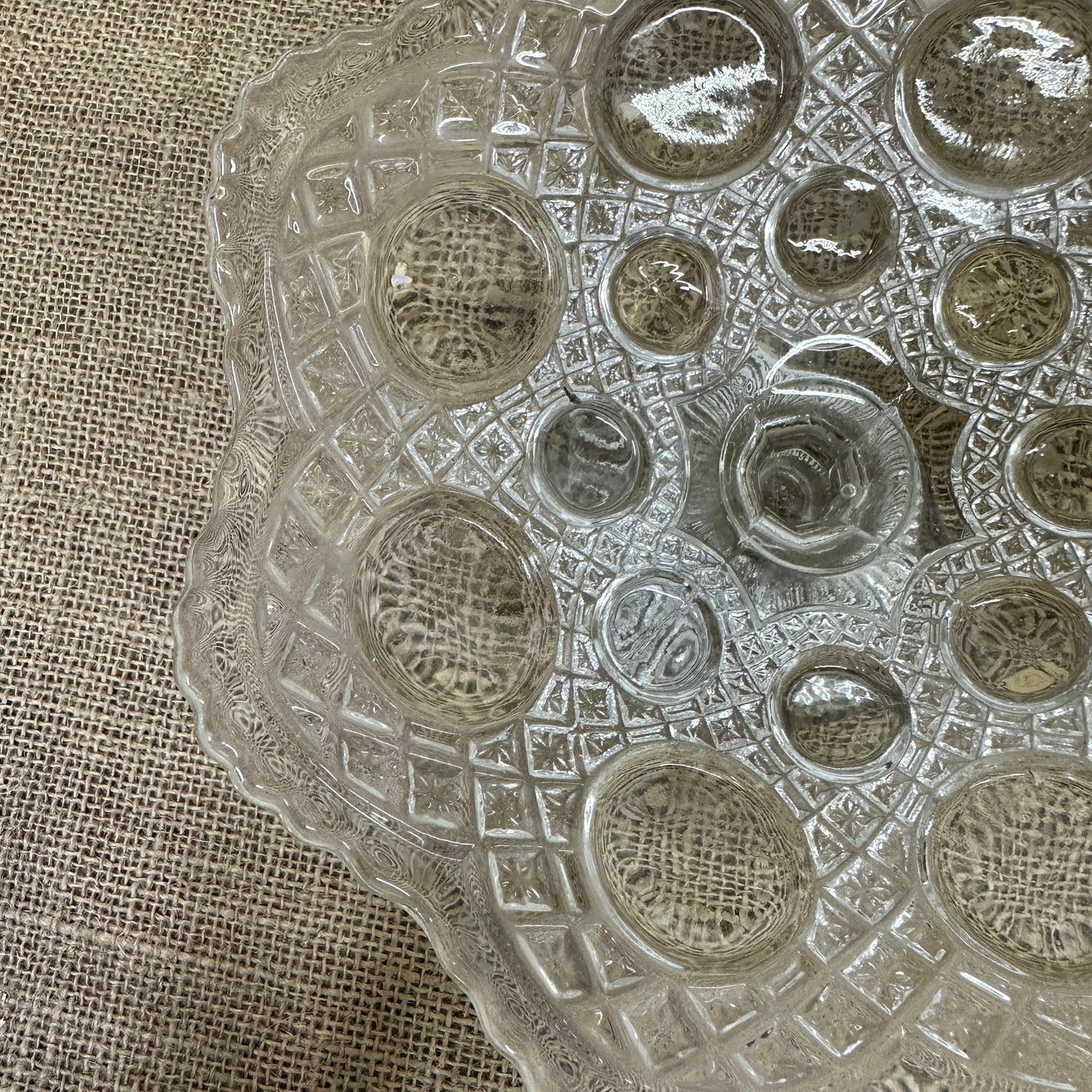 Ruffled Edge Glass Cake Stand Bowl