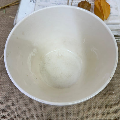 White & Blue Striped Pudding Dish Bowl
