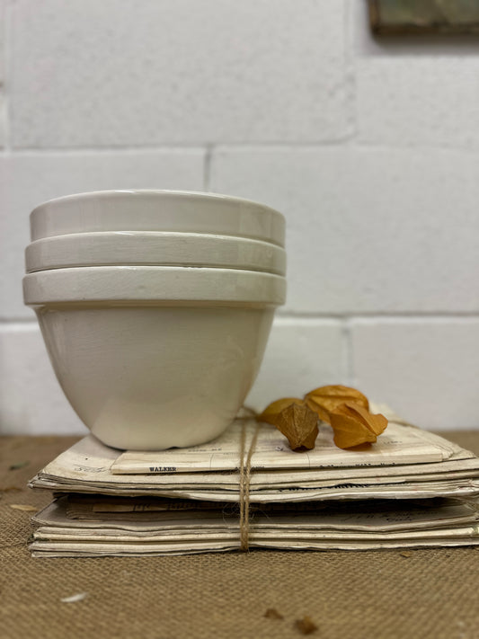 Ironstone Pudding Dish Bowls White