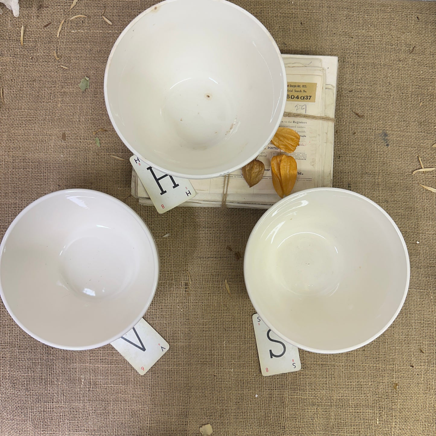 Ironstone Pudding Dish Bowls White