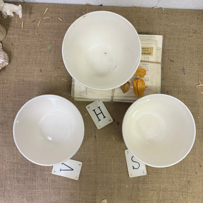 Ironstone Pudding Dish Bowls White