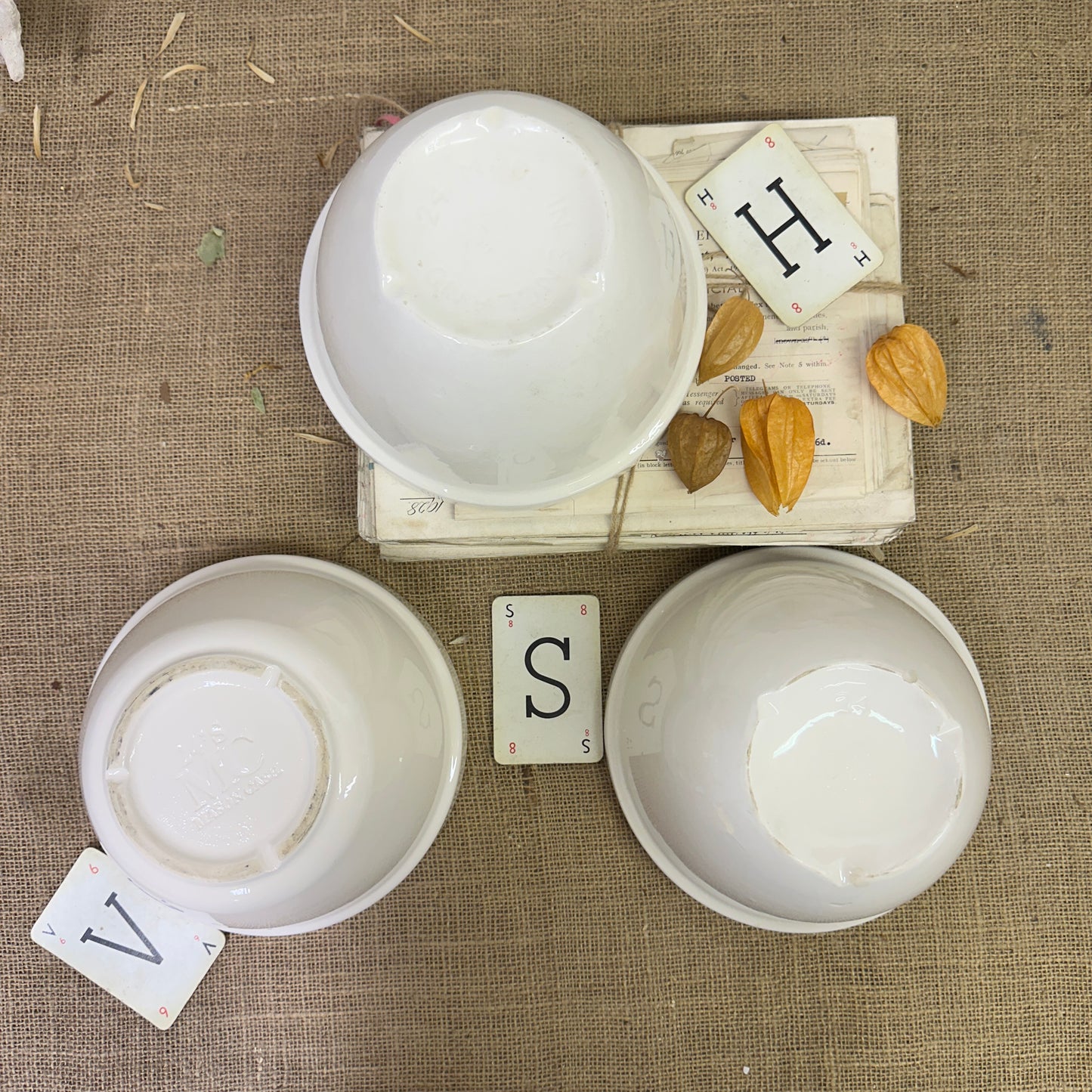 Ironstone Pudding Dish Bowls White