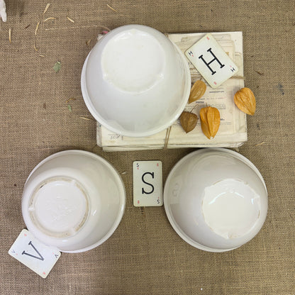 Ironstone Pudding Dish Bowls White