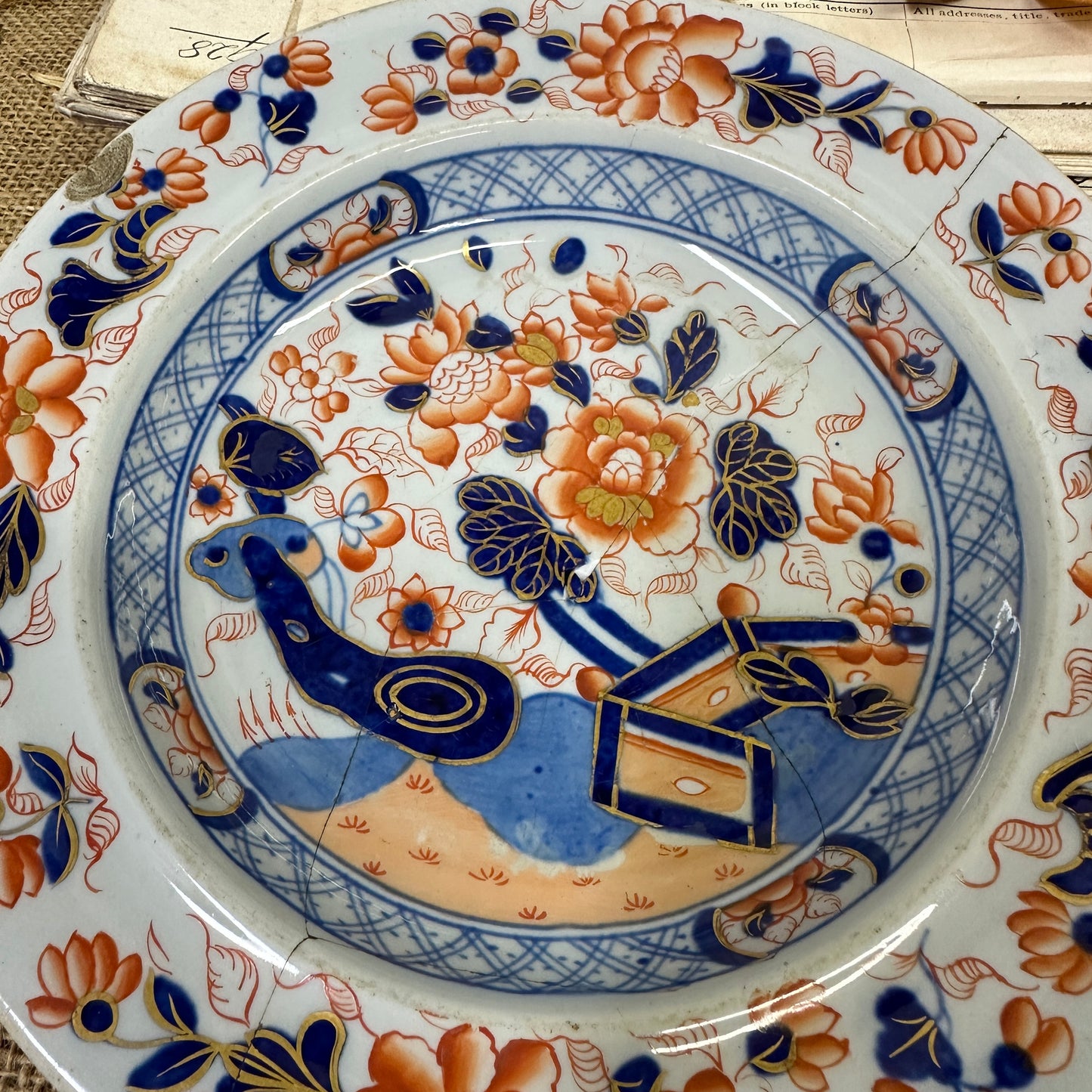 Antique Hand Painted Plate Imari