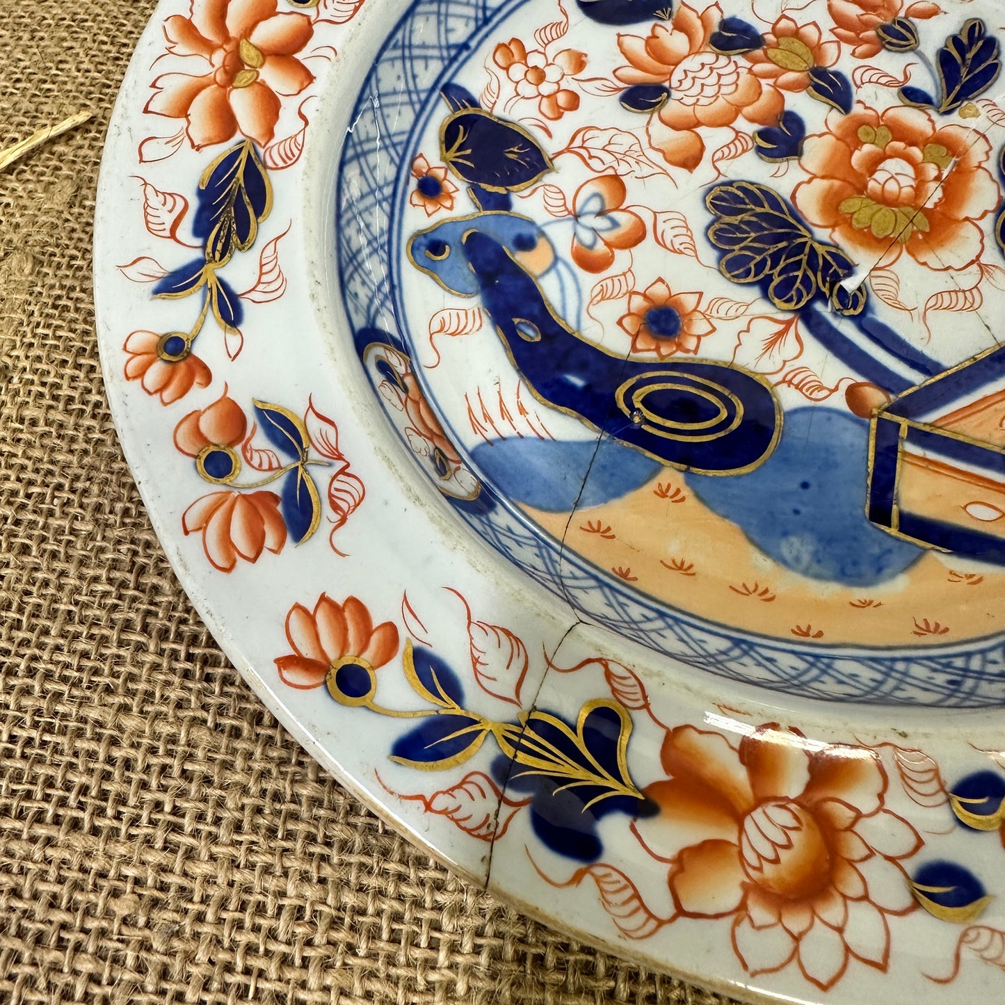 Antique Hand Painted Plate Imari