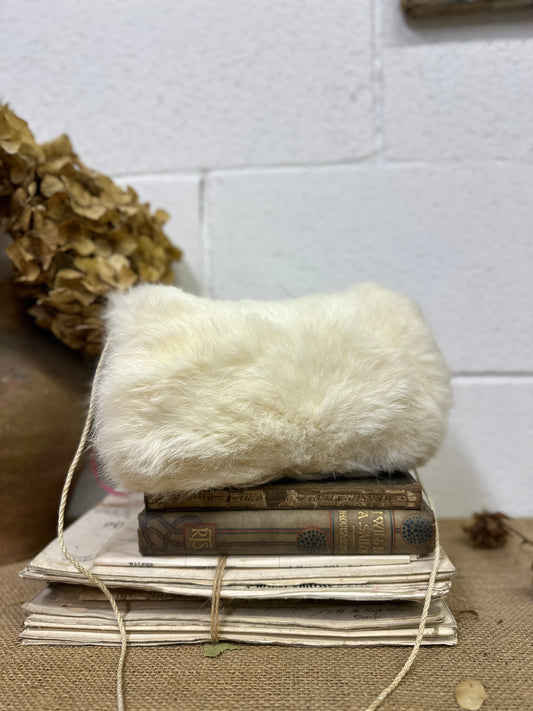 Antique Barrel Fur Hand Muffs