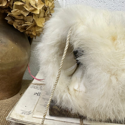Antique Barrel Fur Hand Muffs