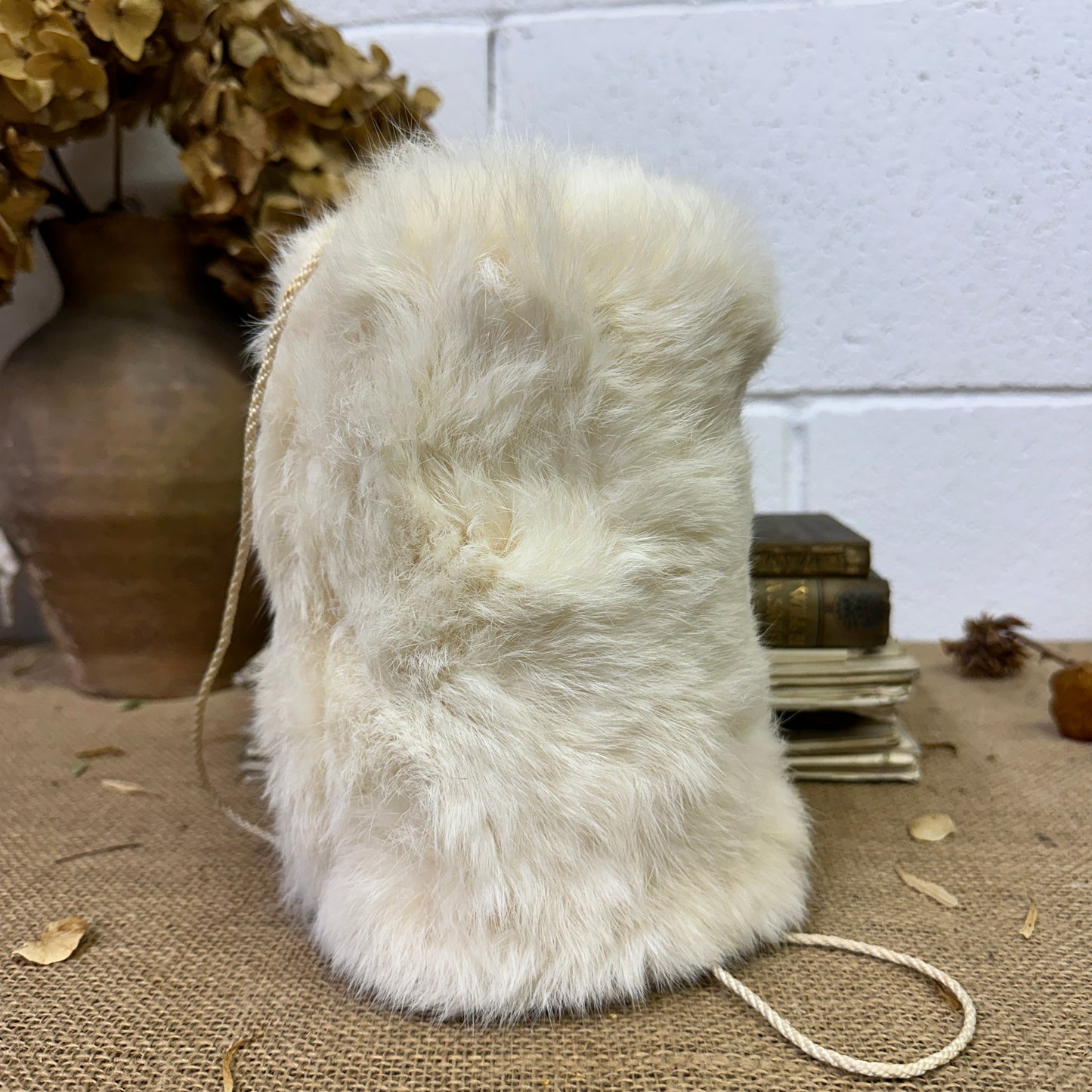 Antique Barrel Fur Hand Muffs