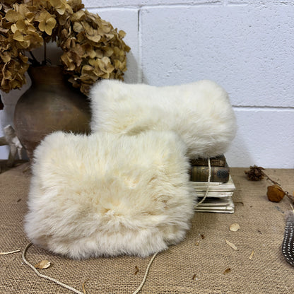 Antique Barrel Fur Hand Muffs