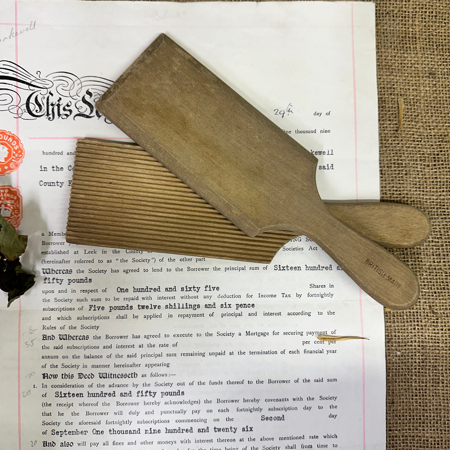 Pair of Wooden Gnocchi Paddles Butter Pats