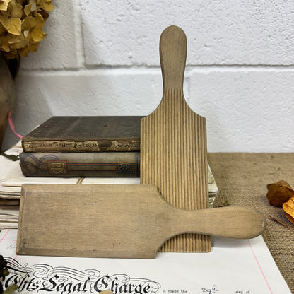 Pair of Wooden Gnocchi Paddles Butter Pats