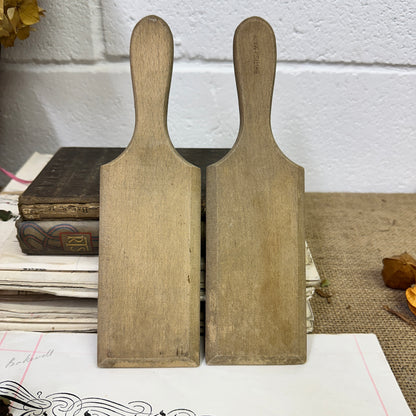 Pair of Wooden Gnocchi Paddles Butter Pats
