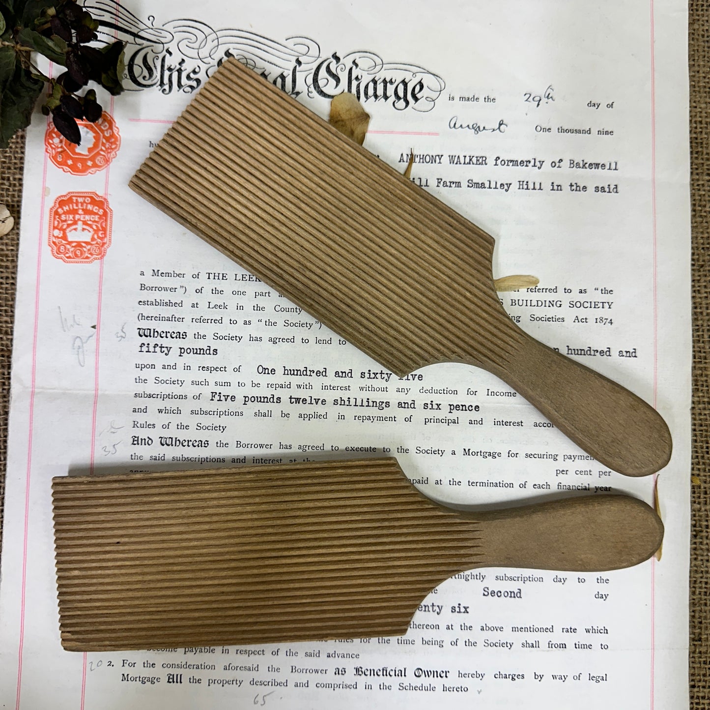 Pair of Wooden Gnocchi Paddles Butter Pats