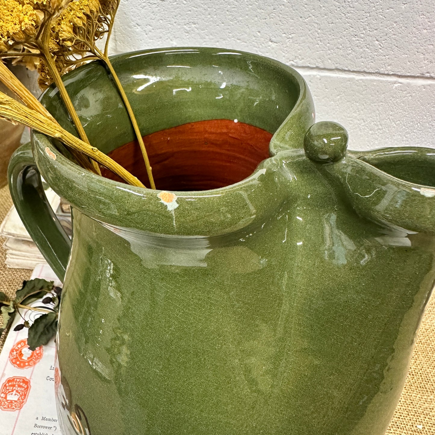 German Terracotta Water Jug Pitcher