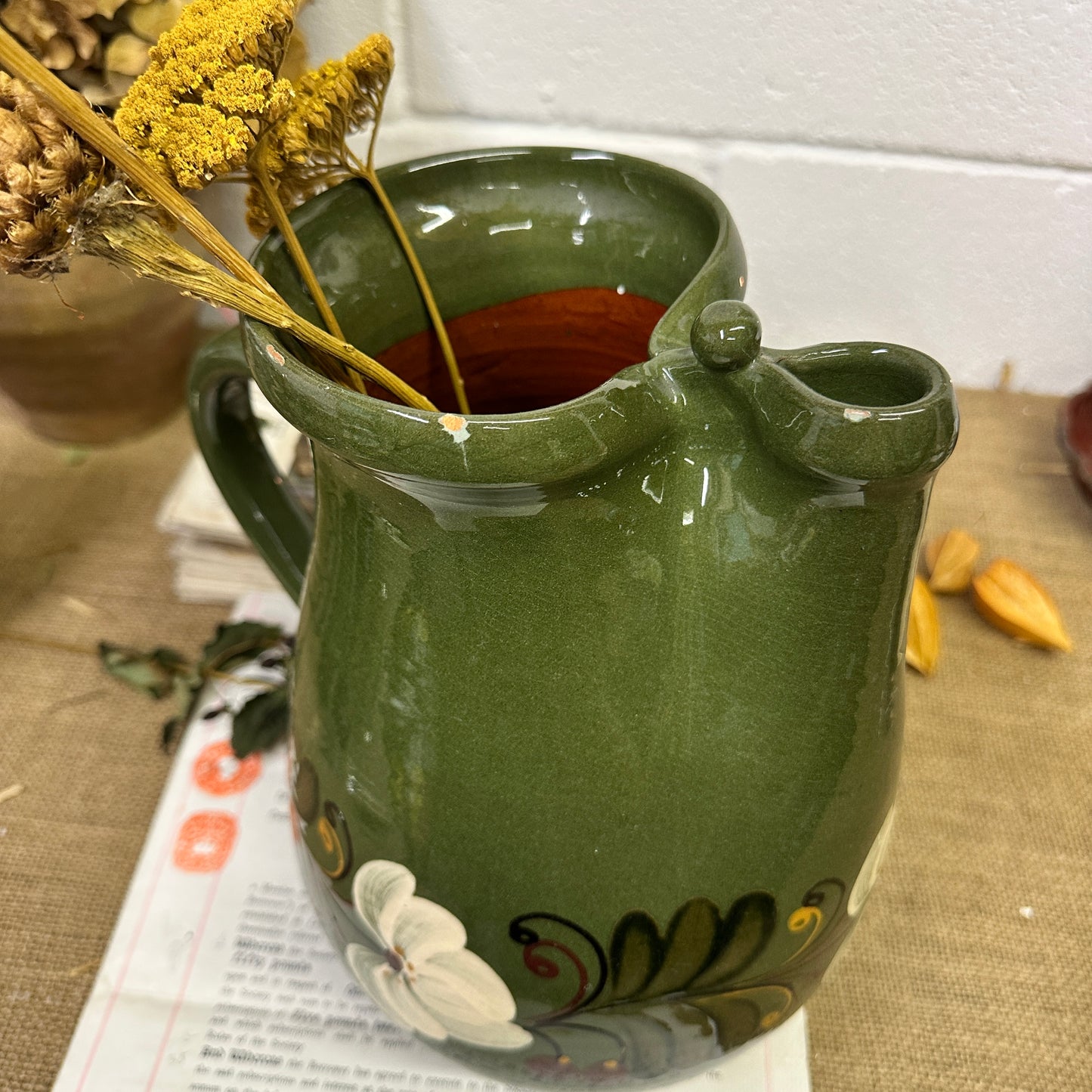 German Terracotta Water Jug Pitcher