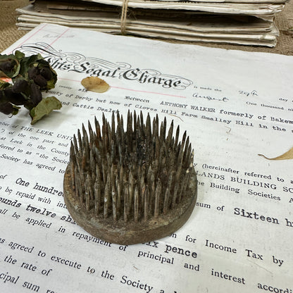 Vintage Flower Frog Picture Card Stand