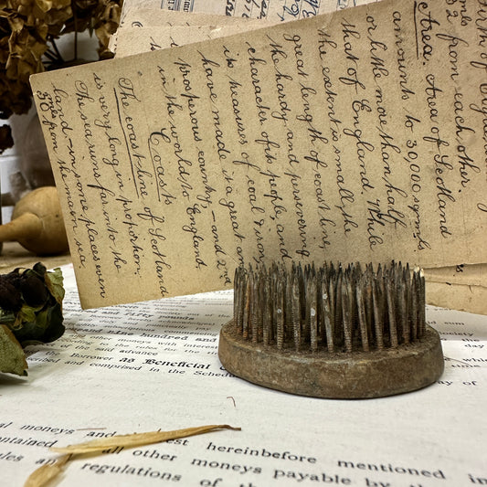 Vintage Flower Frog Picture Card Stand