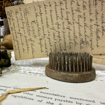 Vintage Flower Frog Picture Card Stand