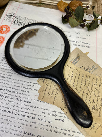 Antique Ebony Handheld Mirror