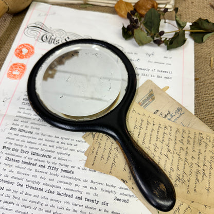 Antique Ebony Handheld Mirror