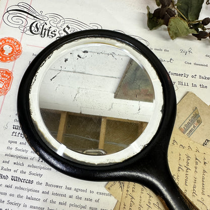 Antique Ebony Handheld Mirror