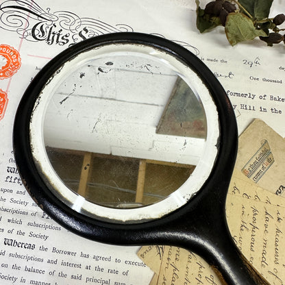 Antique Ebony Handheld Mirror