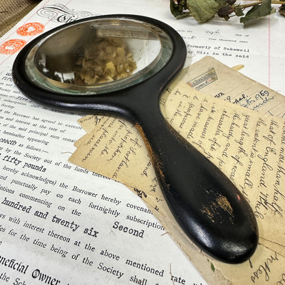 Antique Ebony Handheld Mirror