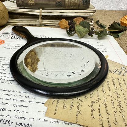 Antique Ebony Handheld Mirror