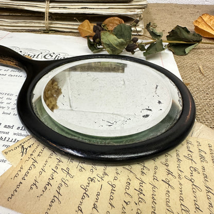 Antique Ebony Handheld Mirror