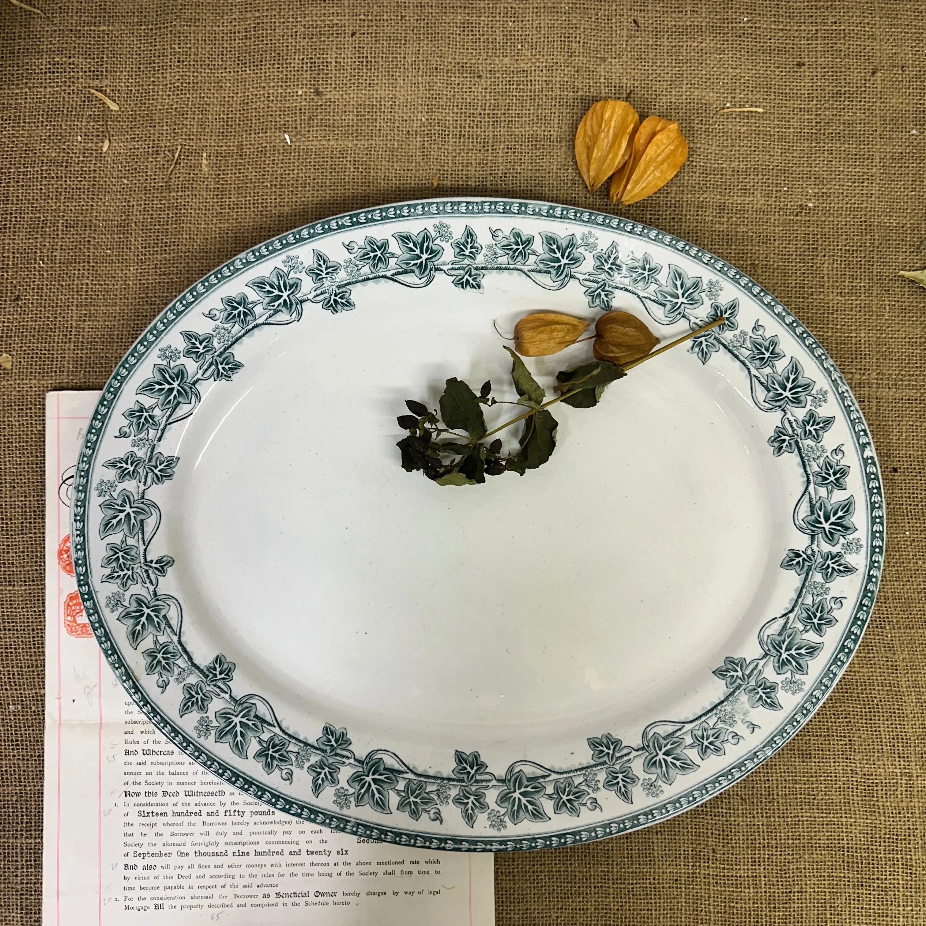 Copeland Spode Ivy Wreath Oval Platter - The Blind Mole