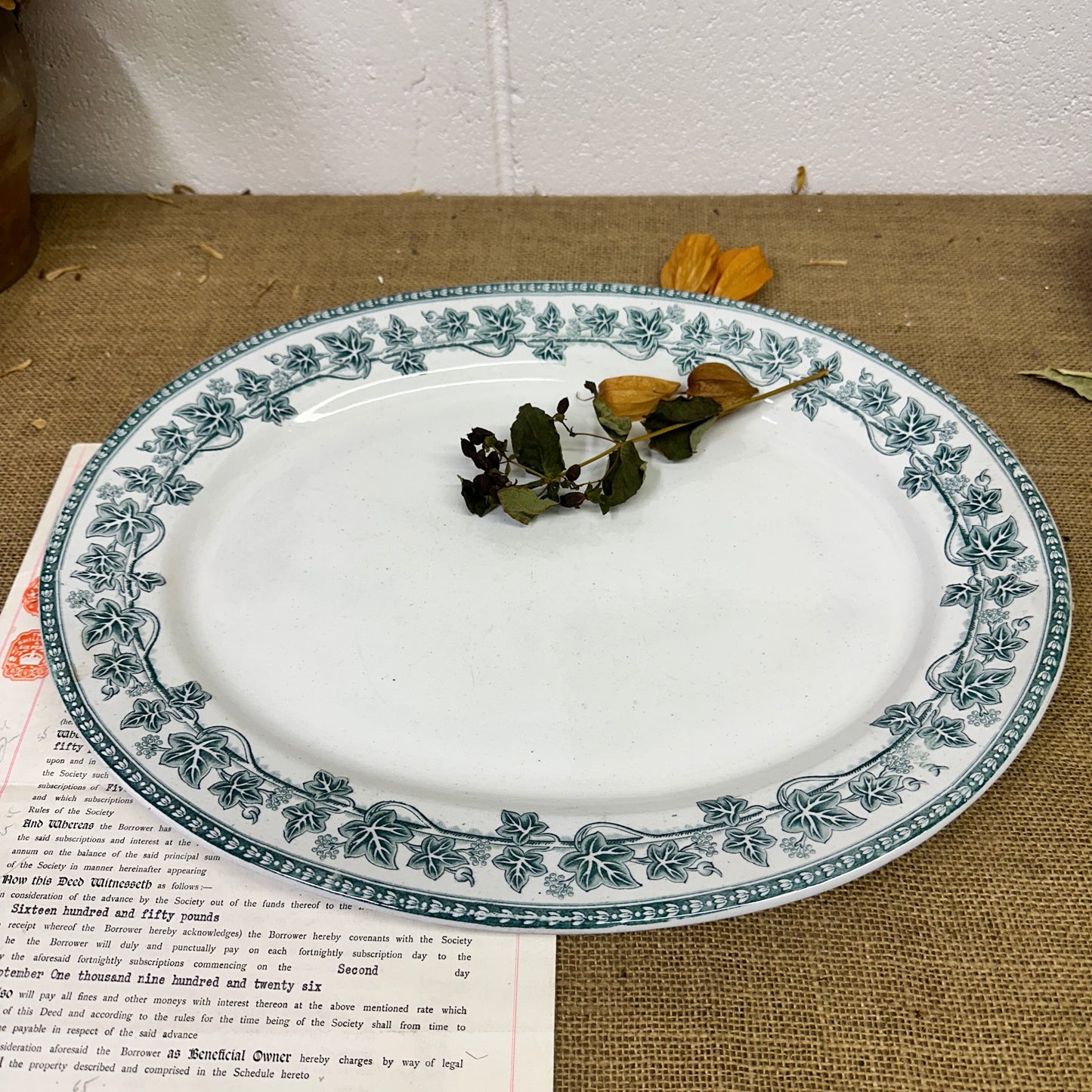 Copland Spode Ivy Wreath Oval Platter