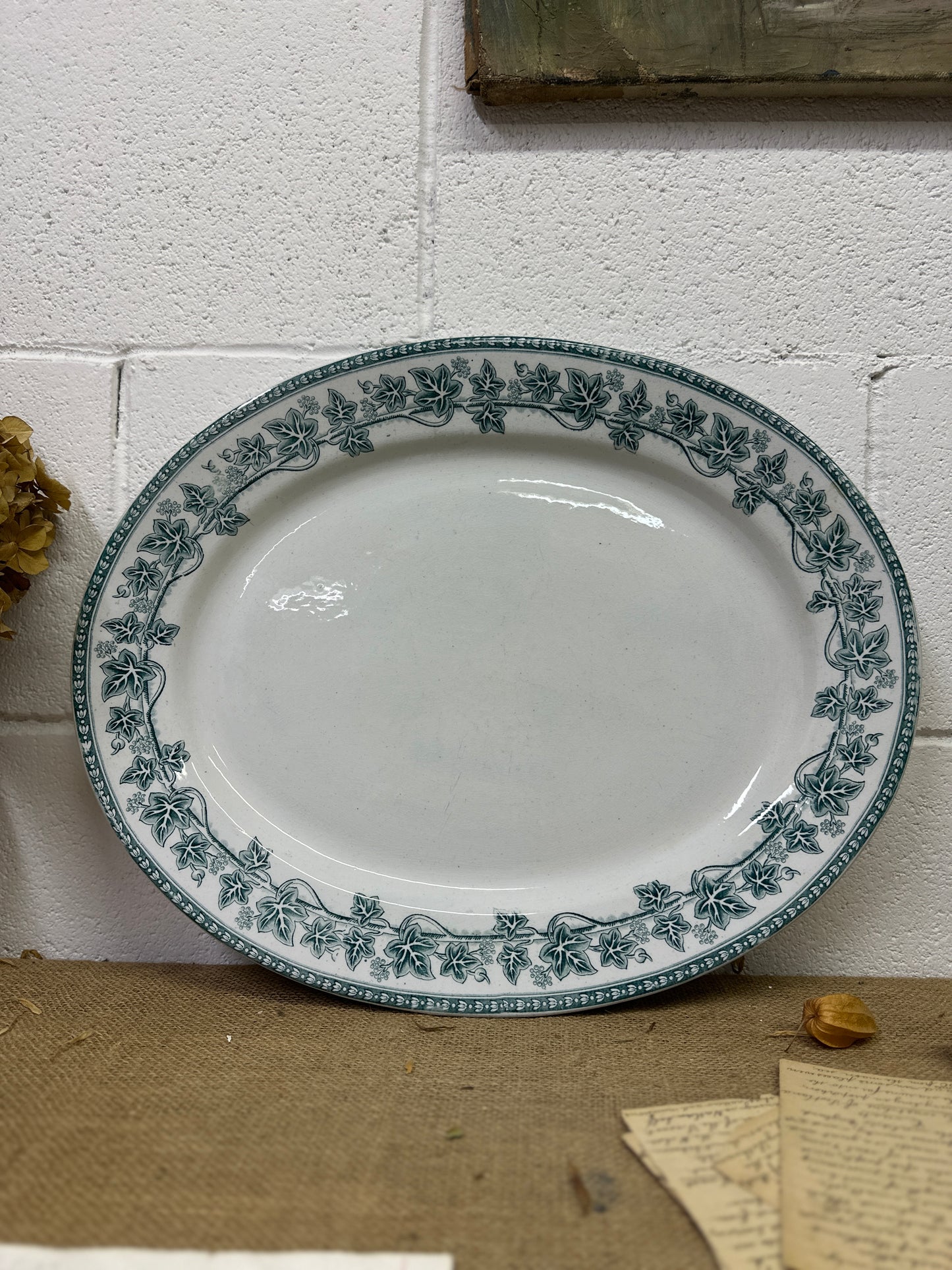 Copland Spode Ivy Wreath Oval Platter