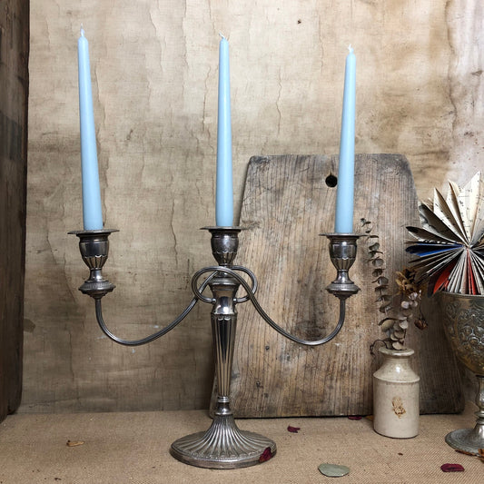 Vintage Falstaff Silver Plated Triple Candelabra