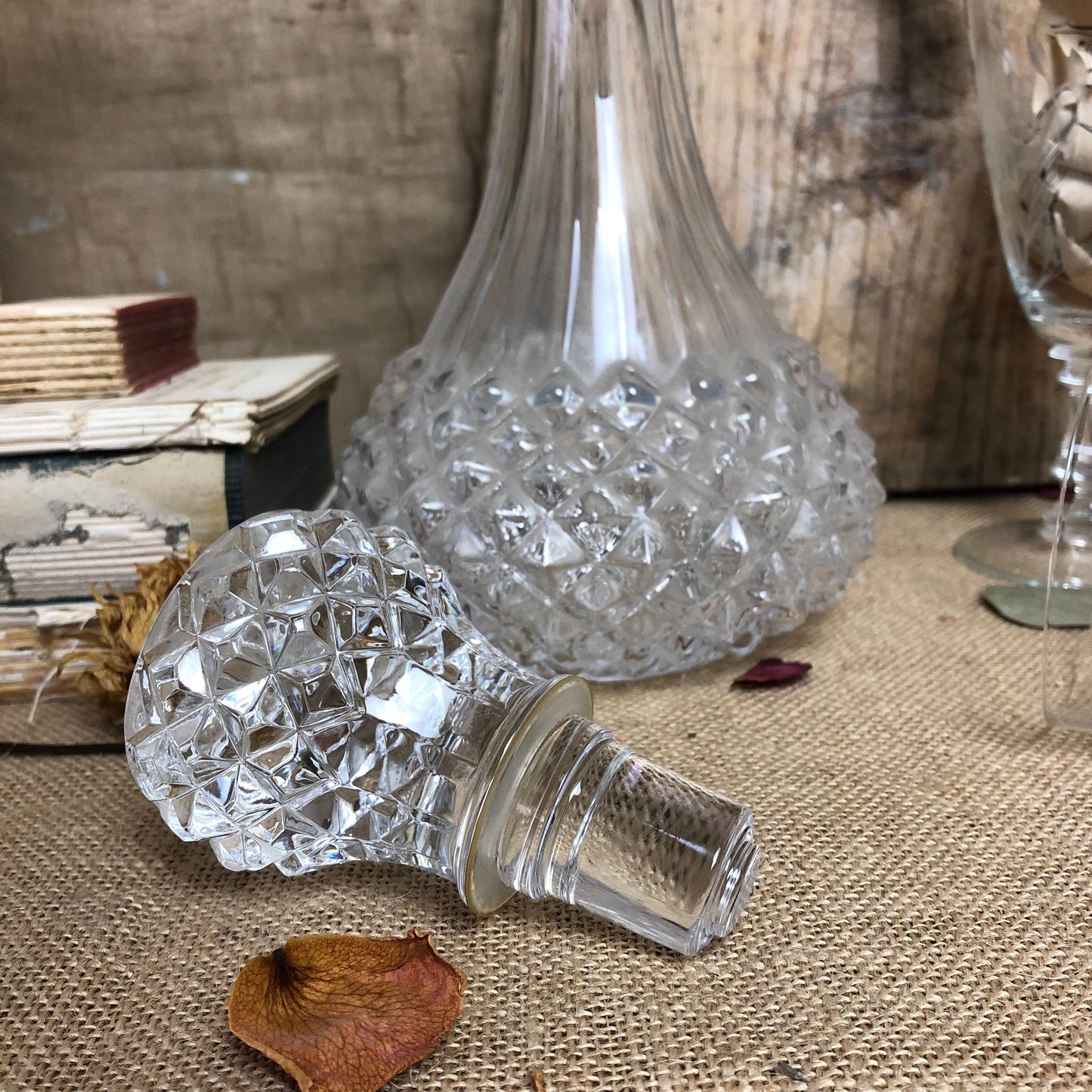 Bell Shaped Cut Glass Vintage Decanter