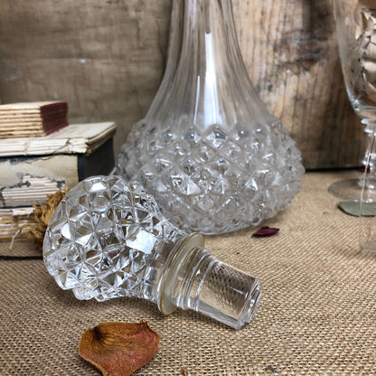 Bell Shaped Cut Glass Vintage Decanter