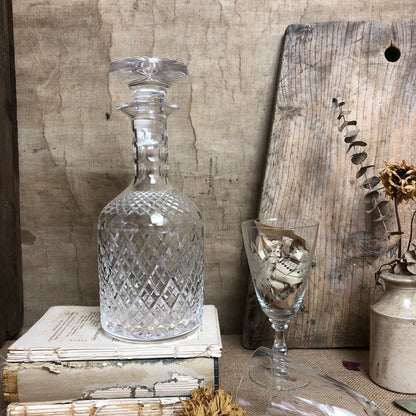 Tall Cut Glass Vintage Decanter