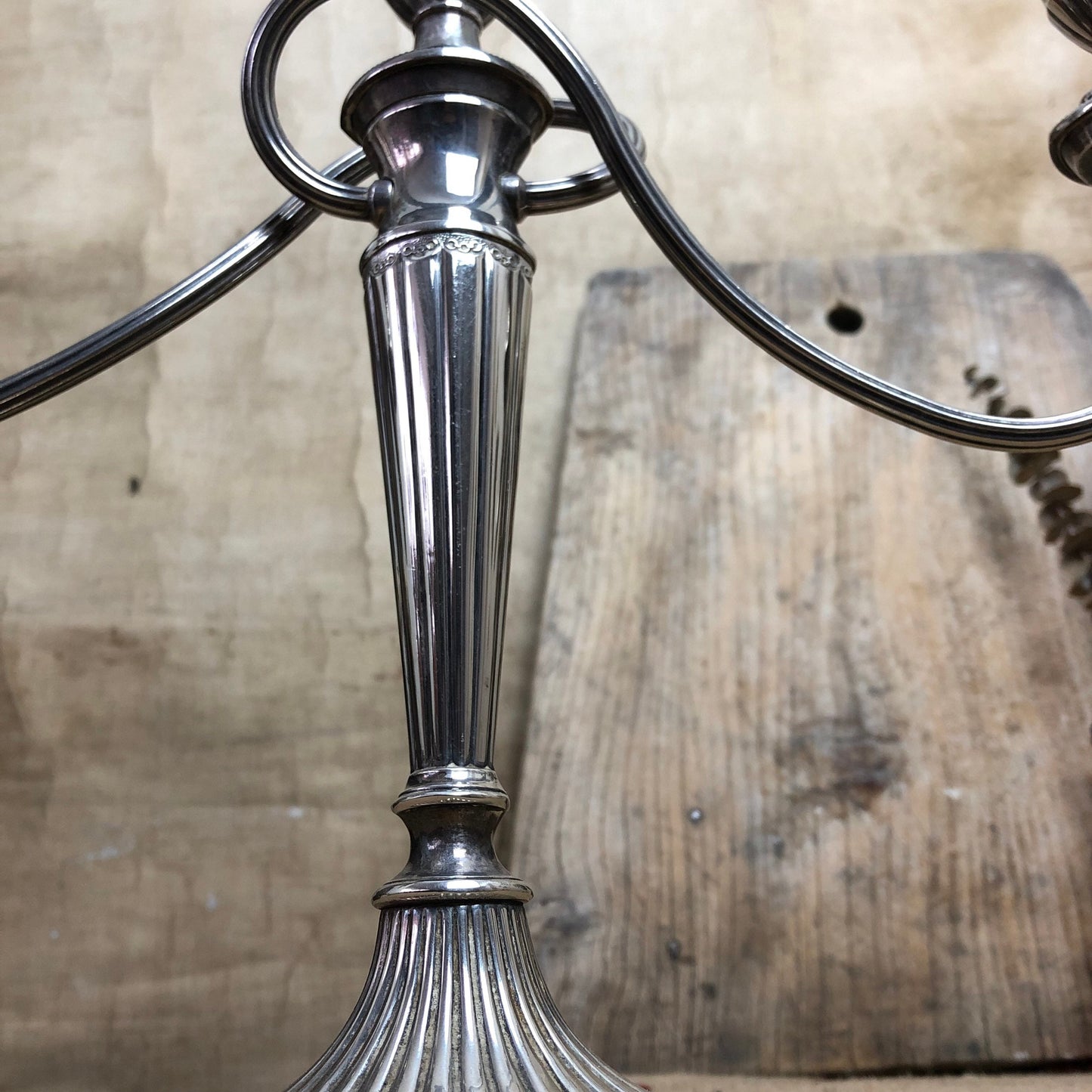 Vintage Falstaff Silver Plated Triple Candelabra