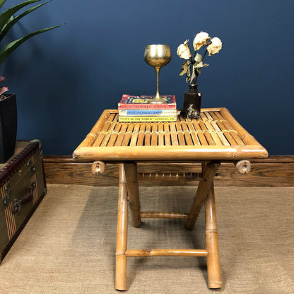 Vintage Boho Bamboo Folding Side-table