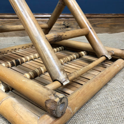 Vintage Boho Bamboo Folding Side-table