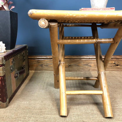 Vintage Boho Bamboo Folding Side-table