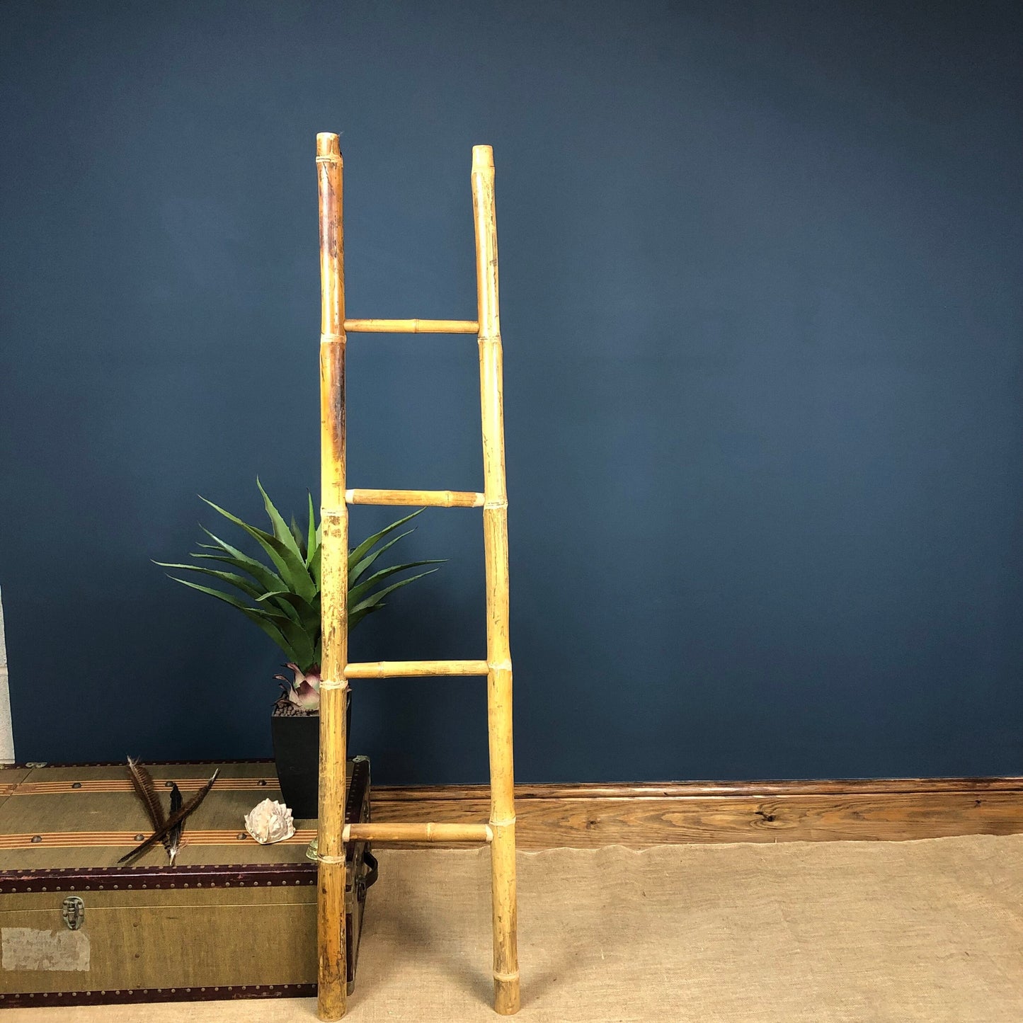 Vintage Boho Bamboo Ladder, Towel Rail