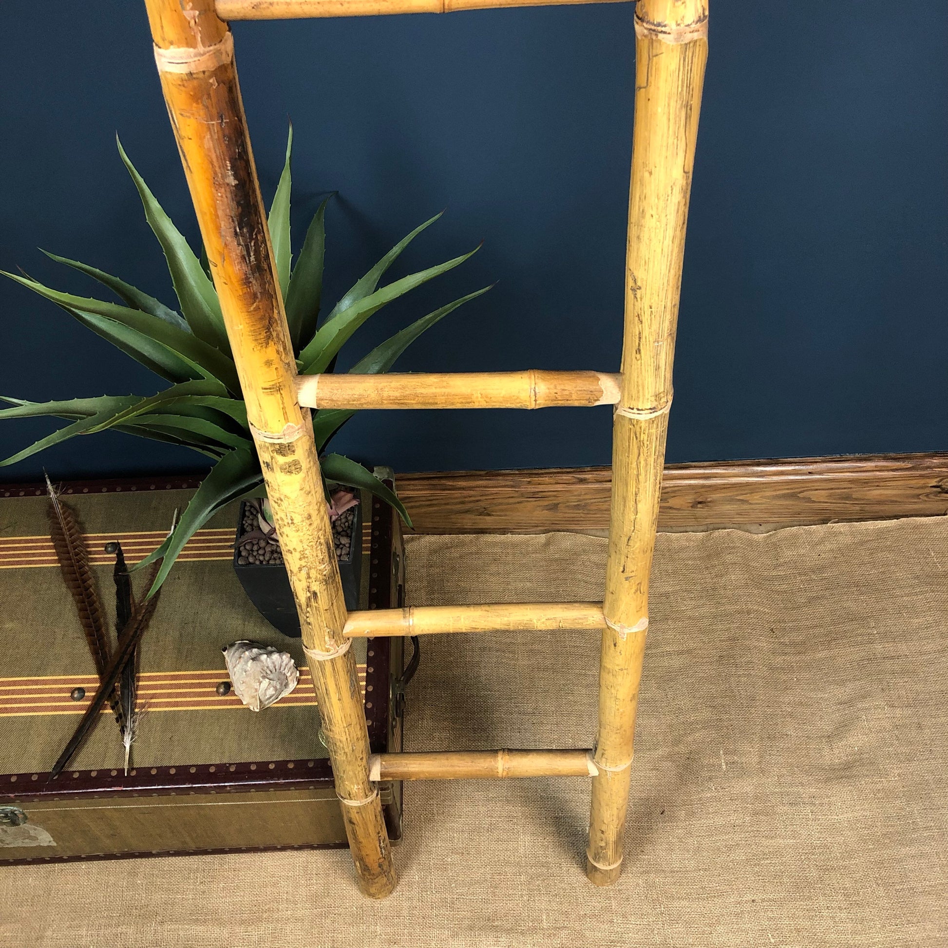 Vintage Boho Bamboo Ladder, Towel Rail