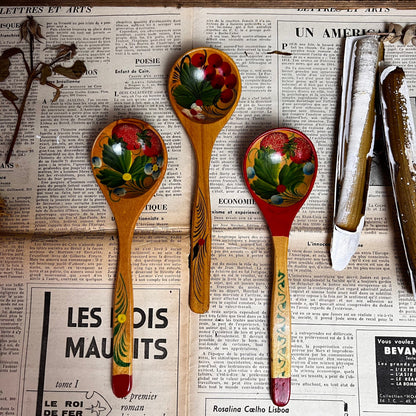 Set of Three Painted Russian Khokhloma Spoons Folk Art* - The Blind Mole