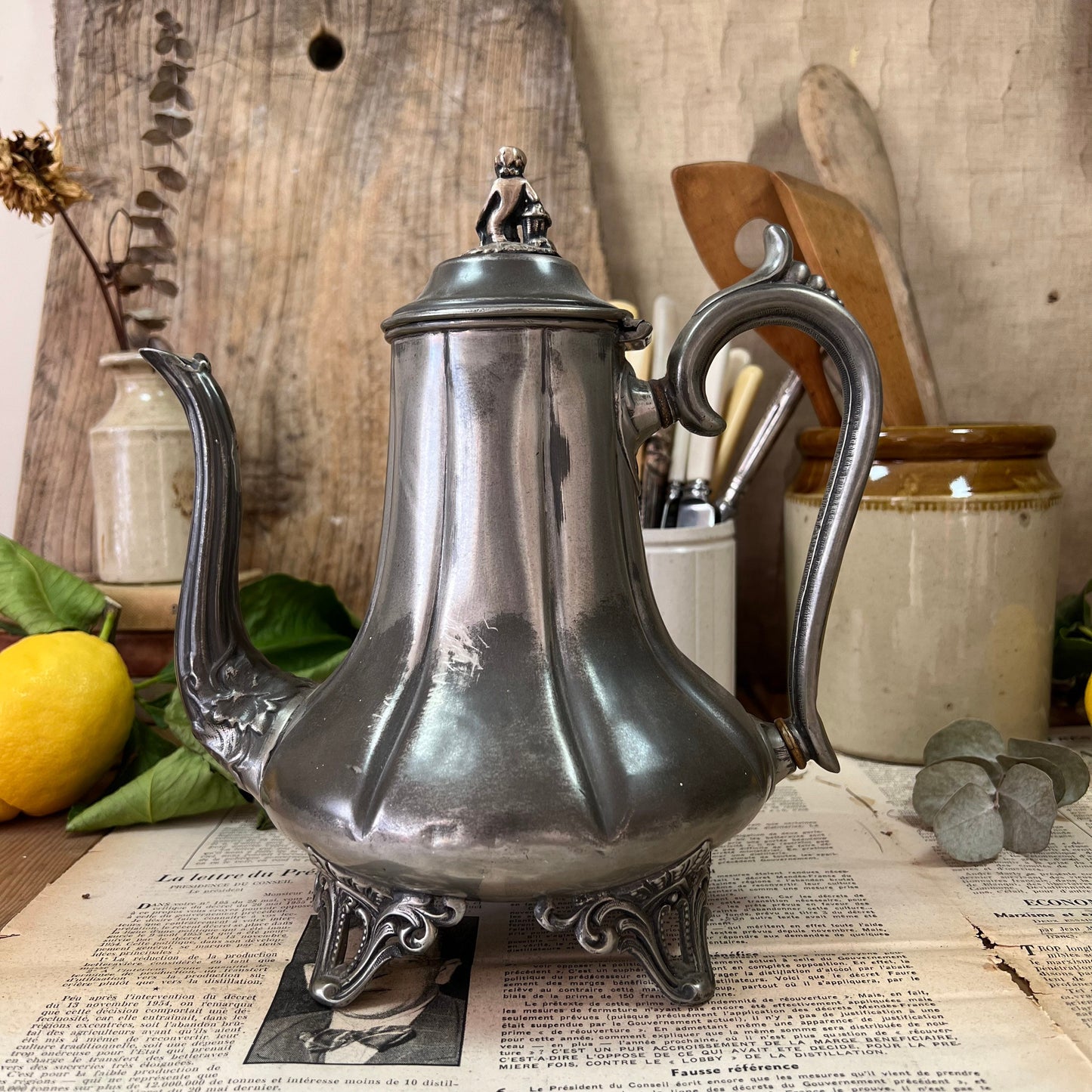 Stunning Victorian Pewter Coffee Pot