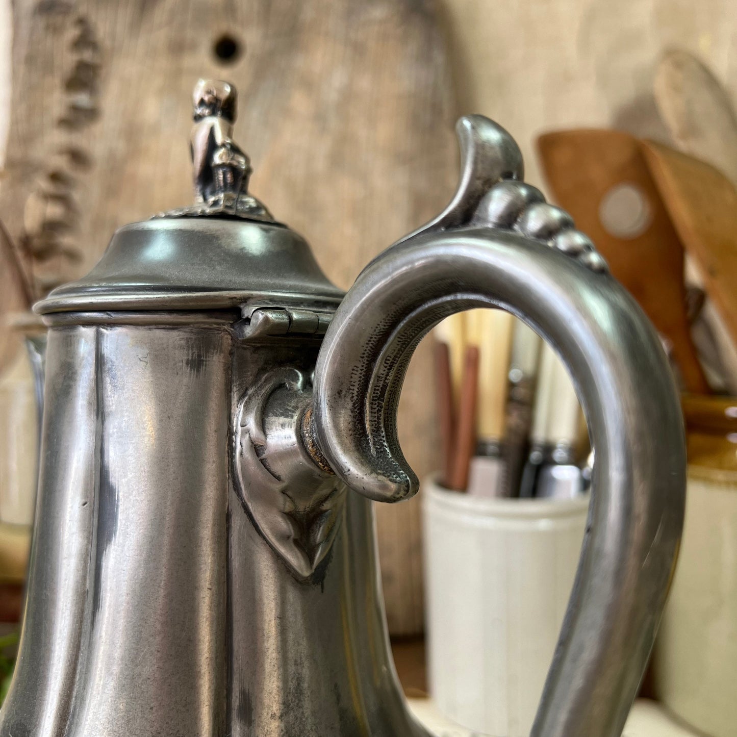 Stunning Victorian Pewter Coffee Pot